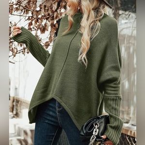 Brand new Cupshe Army Green High Low sweater L